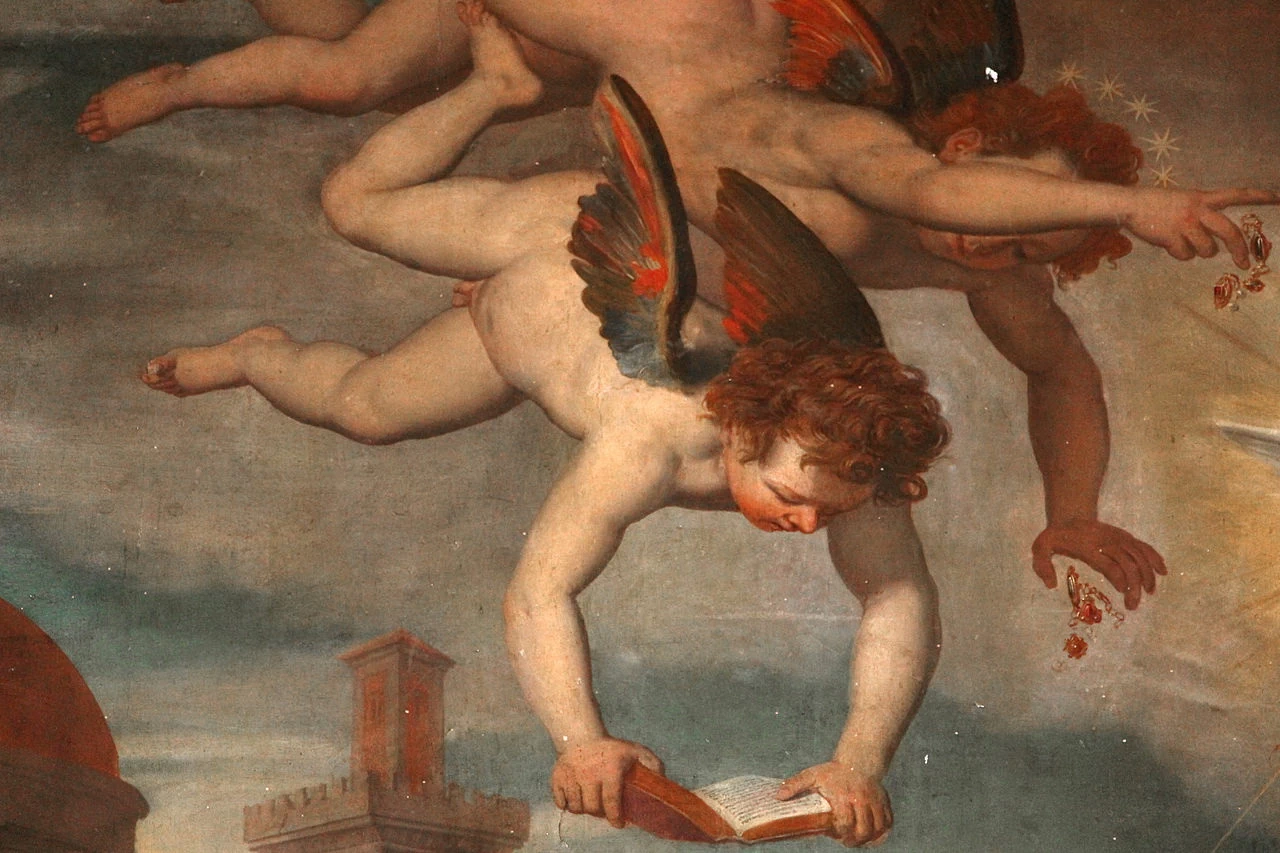Dio Padre, lo Spirito Santo e angeli - dettaglio, Santa Maria del Soccorso, Prato